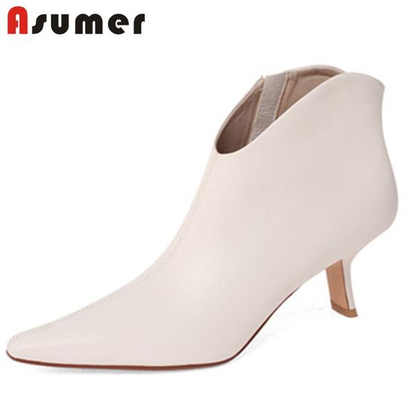 asumer genuine leather shoes women ankle boots dress party high heel shoes pointed toe autumn winter boots woman, Black
asumer genuine leather shoes women ankle boots dress party high heel shoes pointed toe autumn winter boots woman, Black