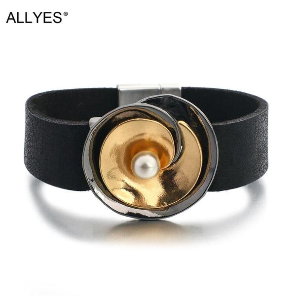 tennis allyes double layers gold silver color metal pearl charm bracelets for women wide wrap leather jewelry, Golden;silver
tennis allyes double layers gold silver color metal pearl charm bracelets for women wide wrap leather jewelry, Golden;silver