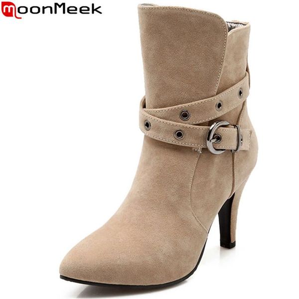 moonmeek big size 34-42 fashion ankle boots pointed toe slip on autumn winter boots buckle high heels ladies 2020, Black
moonmeek big size 34-42 fashion ankle boots pointed toe slip on autumn winter boots buckle high heels ladies 2020, Black