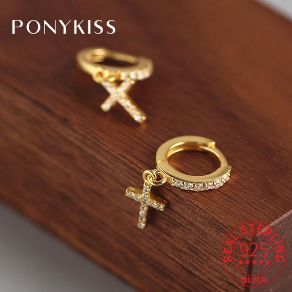 hoop & huggie ponykiss real 925 sterling silver cross zircon earrings chic fashion women party delicate jewelry accessory, Golden;silver
hoop & huggie ponykiss real 925 sterling silver cross zircon earrings chic fashion women party delicate jewelry accessory, Golden;silver