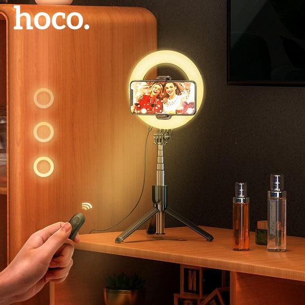 selfie monopods hoco ring light with tripod stand phone holder 3 modes kit wireless bluetooth stick handheld
selfie monopods hoco ring light with tripod stand phone holder 3 modes kit wireless bluetooth stick handheld