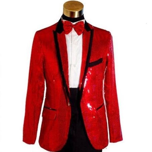 men red casual blazer 2019 new nightclub bar male singer a pretty sequin dress, White;black
men red casual blazer 2019 new nightclub bar male singer a pretty sequin dress, White;black