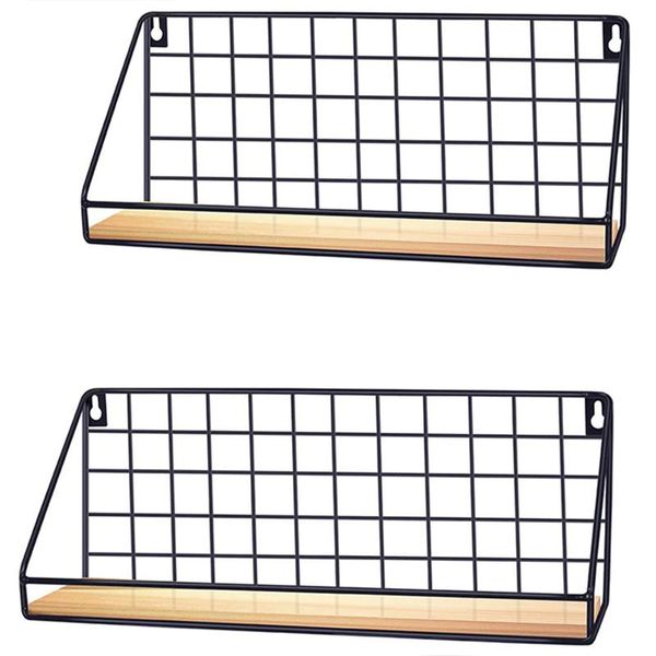 hooks & rails wall mounted floating shelves set of 2, wood bottom storage with rustic wire display racks
hooks & rails wall mounted floating shelves set of 2, wood bottom storage with rustic wire display racks