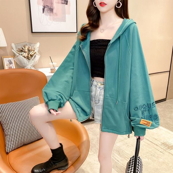 easqh 2020 autumn coat coat embroidered fashion thin zipper women's letter embroidery long sleeve hooded zipper new ins fashion cta37, Black
easqh 2020 autumn coat coat embroidered fashion thin zipper women's letter embroidery long sleeve hooded zipper new ins fashion cta37, Black