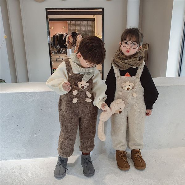 winter baby boys girls plus fleece warm overalls fashion all-match toddler kids cute pocket bear trousers children's bib pants lj201203, Blue
winter baby boys girls plus fleece warm overalls fashion all-match toddler kids cute pocket bear trousers children's bib pants lj201203, Blue
