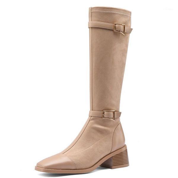 fashion concise women knee-high boots genuine leather high heels square toe buckle knee high boot zipper autumn winter long boot1, Black
fashion concise women knee-high boots genuine leather high heels square toe buckle knee high boot zipper autumn winter long boot1, Black