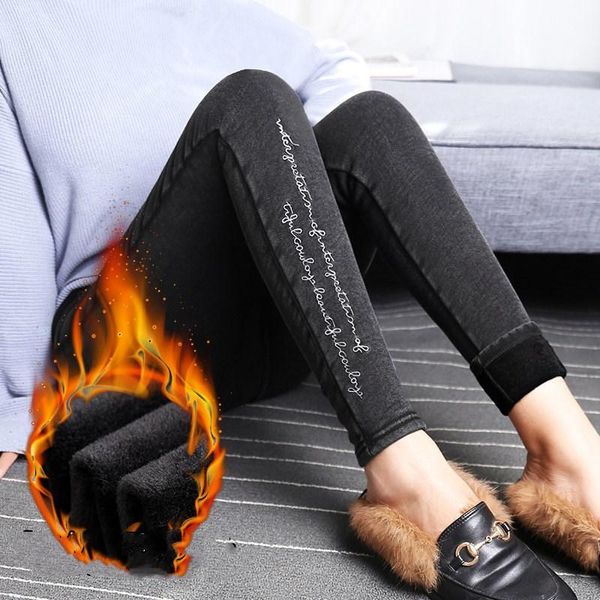 women's jeans embroidery winter for women stretch skinny warm denim pants thicken thin high waist pencil female fall jean trousers, Blue
women's jeans embroidery winter for women stretch skinny warm denim pants thicken thin high waist pencil female fall jean trousers, Blue