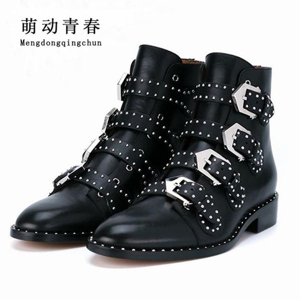 genuine leather ankle boots women shoes rivet women suede pointed motorcycle snow boots designer woman flats punk botas feminios, Black
genuine leather ankle boots women shoes rivet women suede pointed motorcycle snow boots designer woman flats punk botas feminios, Black