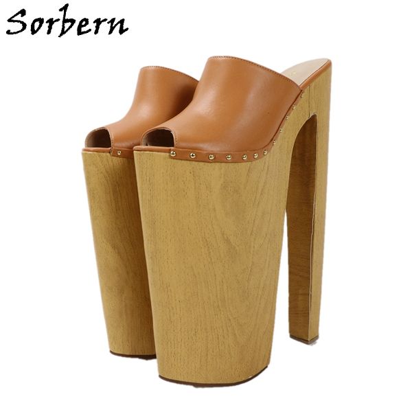 sorbern brown women sandal extrem high heels 35cm thick platform 25cm open toe slides shoes women runway shoes size 12, Black
sorbern brown women sandal extrem high heels 35cm thick platform 25cm open toe slides shoes women runway shoes size 12, Black