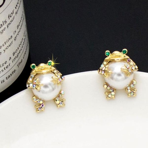 linmouge 2020 new arrival cute frog stud earrings fashion elegant pearl animal earring for women zircon jewelry gift ef120, Golden;silver
linmouge 2020 new arrival cute frog stud earrings fashion elegant pearl animal earring for women zircon jewelry gift ef120, Golden;silver