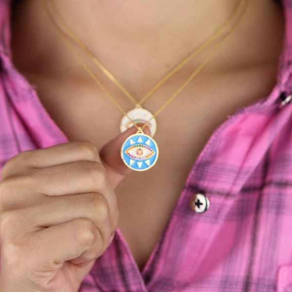 chokers gold filled enamel white blue color rainbow cz paved cool classic fashion eye charm pendant necklace, Golden;silver
chokers gold filled enamel white blue color rainbow cz paved cool classic fashion eye charm pendant necklace, Golden;silver