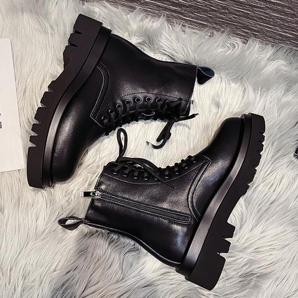 rock shoes woman round toe boots women new 2020 leather booties zipper luxury designer ankle rubber genuine lolita high, Black
rock shoes woman round toe boots women new 2020 leather booties zipper luxury designer ankle rubber genuine lolita high, Black