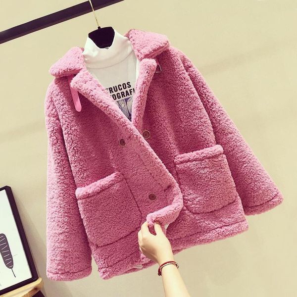 women loose fluffy faux fur warm thick coat pocket double-breasted overcoat jacket big size spring autumn winter new arrival, Black
women loose fluffy faux fur warm thick coat pocket double-breasted overcoat jacket big size spring autumn winter new arrival, Black