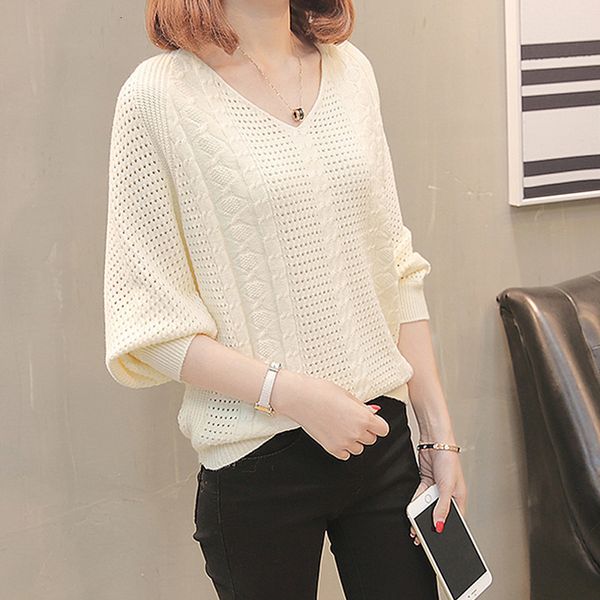 2021 new women's blouse autumn solid winter hollow out sleeve long batwing casual ladies sweater with loose v cleavage knitted wear for, White;black
2021 new women's blouse autumn solid winter hollow out sleeve long batwing casual ladies sweater with loose v cleavage knitted wear for, White;black