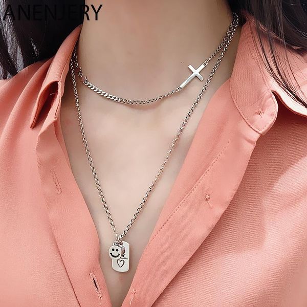 chains anenjery handmade square letter smiling pendant sweater necklace cross clavicle chain hip-hop punk jewelry s-n628, Silver
chains anenjery handmade square letter smiling pendant sweater necklace cross clavicle chain hip-hop punk jewelry s-n628, Silver