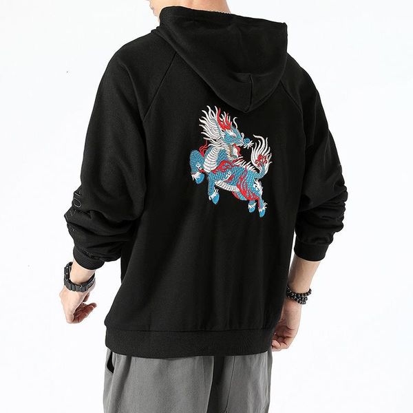 mrgoldenbowl autumn winter men hoodies chinese kirin embroidery cotton pullovers casual loose men's hooded sweatshirts 4xl, Black
mrgoldenbowl autumn winter men hoodies chinese kirin embroidery cotton pullovers casual loose men's hooded sweatshirts 4xl, Black