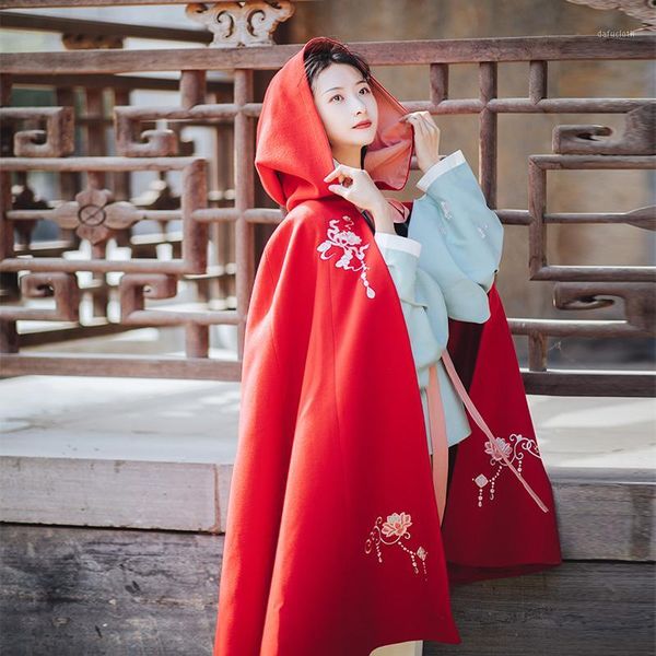 women hanfu cloak chinese ancient traditional red embroidered hooded cape cloak women new year costume for lady dwy37181, Black;red
women hanfu cloak chinese ancient traditional red embroidered hooded cape cloak women new year costume for lady dwy37181, Black;red