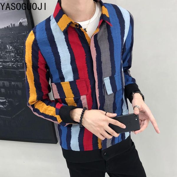 yasuguoji 2019 new men's shirt long-sleeved turn-down collar shirt single breasted striped men's long sleeves casual shirts l1031, White;black
yasuguoji 2019 new men's shirt long-sleeved turn-down collar shirt single breasted striped men's long sleeves casual shirts l1031, White;black
