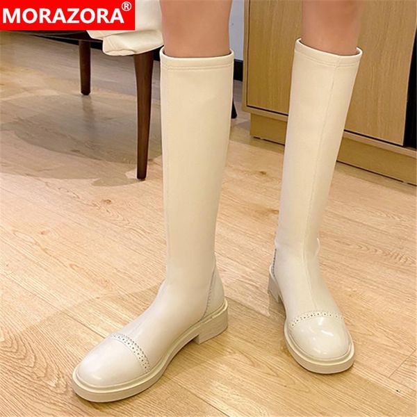 boots morazora 2021 genuine leather low heel square toe winter knee high autumn solid color women, Black
boots morazora 2021 genuine leather low heel square toe winter knee high autumn solid color women, Black