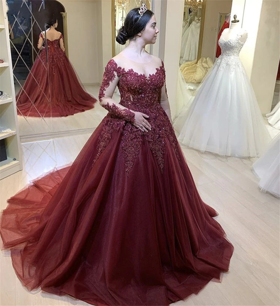 ball gown long sleeves scoop neck evening dress appliques court train sukienki wizytowe formal robe de soiree 2020 lace-up prom dress, Black
ball gown long sleeves scoop neck evening dress appliques court train sukienki wizytowe formal robe de soiree 2020 lace-up prom dress, Black
