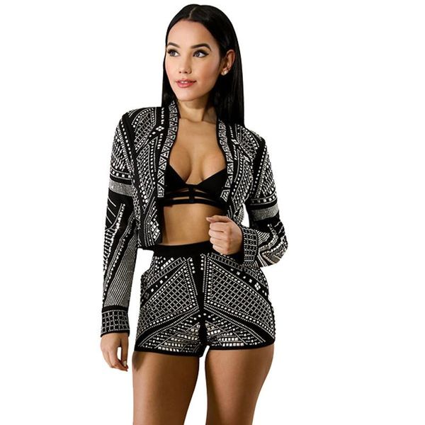 rivet short suit women two piece sets 2020 autumn winter sparkly blazer jacket and shorts night party two piece outfits clubwear, White;black
rivet short suit women two piece sets 2020 autumn winter sparkly blazer jacket and shorts night party two piece outfits clubwear, White;black