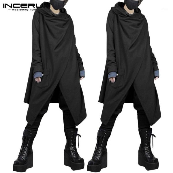 incerun men trench coats long sleeve solid streetwear punk style men cloak cape retro chinese style irregular jackets plus size1, Black;brown
incerun men trench coats long sleeve solid streetwear punk style men cloak cape retro chinese style irregular jackets plus size1, Black;brown