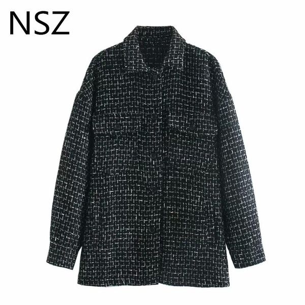 women's jackets nsz women oversized plaid tweed shirt jacket loose fashion ladies checked coat female overshirt outerwear, Black;brown
women's jackets nsz women oversized plaid tweed shirt jacket loose fashion ladies checked coat female overshirt outerwear, Black;brown