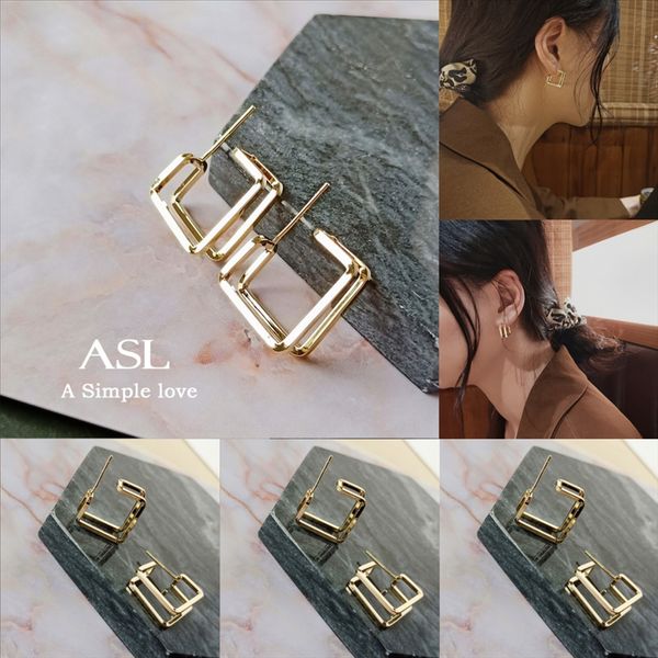 5iwamerica simple steel lady women titanium style earring finding leaf earrings initials stud, Golden 
5iwamerica simple steel lady women titanium style earring finding leaf earrings initials stud, Golden