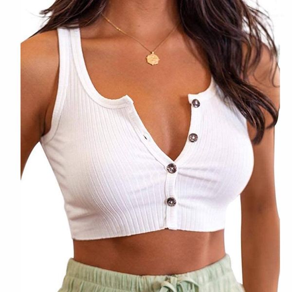 gym clothing sports bras female women's v neck summer sleeveless knit vest button front slim cami t-shirts women @401, White;black
gym clothing sports bras female women's v neck summer sleeveless knit vest button front slim cami t-shirts women @401, White;black