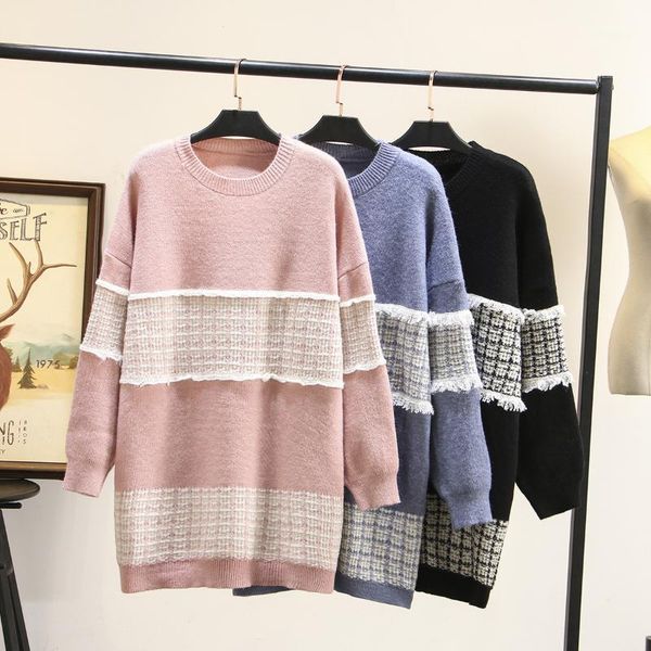 women's sweaters 2021 winter loose plus size women' s black pink blue patchwork pullover casual outwear christmas sweater clothes, White;black
women's sweaters 2021 winter loose plus size women' s black pink blue patchwork pullover casual outwear christmas sweater clothes, White;black