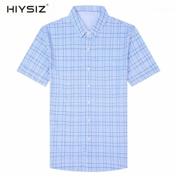 men's casual shirts hiysiz men shirt spring summer short sleeve business mens clothing fashion classic plaid camisa masculina h6012s1, White;black
men's casual shirts hiysiz men shirt spring summer short sleeve business mens clothing fashion classic plaid camisa masculina h6012s1, White;black