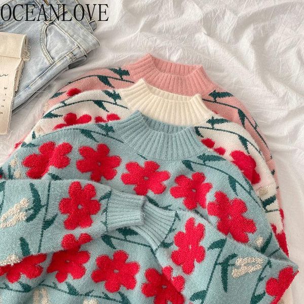 oceanlove woman sweaters print flower sweet japan style kawaii 2021 ins fashion mujer sueter loose warm pull femme hiver 195071, White;black
oceanlove woman sweaters print flower sweet japan style kawaii 2021 ins fashion mujer sueter loose warm pull femme hiver 195071, White;black