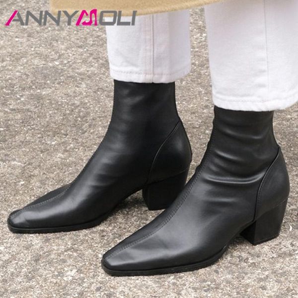 annymoli real leather high heel short boots women shoes square toe chunky heel zipper ankle boots lady autumn winter black 40
annymoli real leather high heel short boots women shoes square toe chunky heel zipper ankle boots lady autumn winter black 40