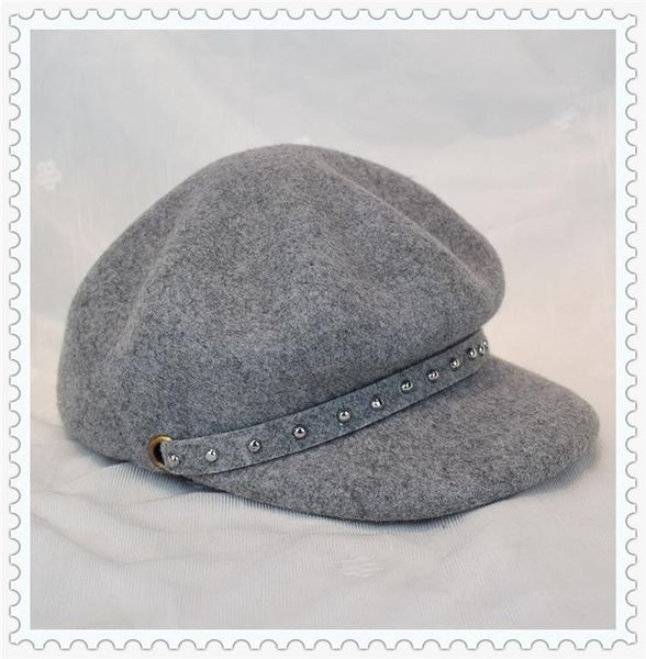 stingy brim hats 202112-chenxing autumn winter wool rivet ring decoration leisure sboy lady octagonal hat men women visors cap, Blue;gray
stingy brim hats 202112-chenxing autumn winter wool rivet ring decoration leisure sboy lady octagonal hat men women visors cap, Blue;gray