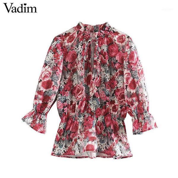 women's blouses & shirts vadim women chic oversized floral pattern blouse drawstring tie flare sleeve shirt female casual stylish loose, White
women's blouses & shirts vadim women chic oversized floral pattern blouse drawstring tie flare sleeve shirt female casual stylish loose, White