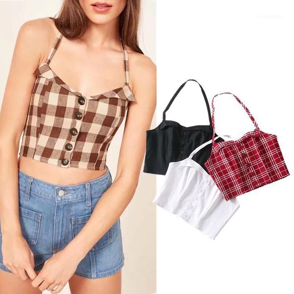 bustiers & corsets hanging neck tube women summer style european and american single-breasted plaid soutien gorge bandeau 20211, Black;white
bustiers & corsets hanging neck tube women summer style european and american single-breasted plaid soutien gorge bandeau 20211, Black;white