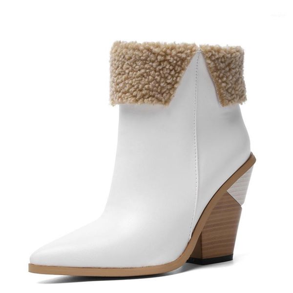 boots winter snow 2021 women's ankle wedge high heels shoes fashion pointed toe black white warm fur lady boot1
boots winter snow 2021 women's ankle wedge high heels shoes fashion pointed toe black white warm fur lady boot1