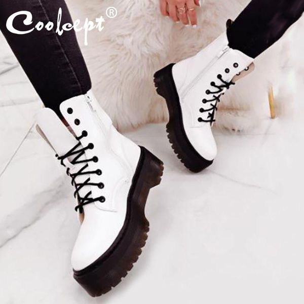 boots coolcept women ankle cross strap thick bottom warm winter shoes woman fashion platform short boot lady footwear size 36-41, Black
boots coolcept women ankle cross strap thick bottom warm winter shoes woman fashion platform short boot lady footwear size 36-41, Black