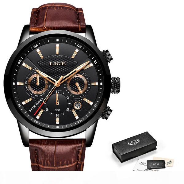 sport watch men leather lige new mens watches waterproof clock quartz wristwatch relogio with box, Slivery;brown
sport watch men leather lige new mens watches waterproof clock quartz wristwatch relogio with box, Slivery;brown
