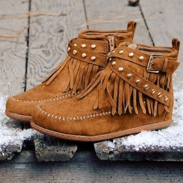 women boots british style short tube frosted tassel boots british style women's flat shoes autumn winter booties#, Black
women boots british style short tube frosted tassel boots british style women's flat shoes autumn winter booties#, Black