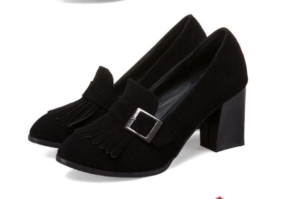 2021 spring and autumn with new style fashion middle heel coarse heel round head suede women's shoes, Black
2021 spring and autumn with new style fashion middle heel coarse heel round head suede women's shoes, Black