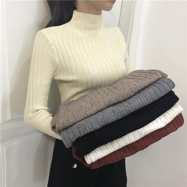 spring skinny striped women sweater half-turtleneck full sleeve knitted pullovers knitwear femme elastic knitting jumper 2020, White;black
spring skinny striped women sweater half-turtleneck full sleeve knitted pullovers knitwear femme elastic knitting jumper 2020, White;black