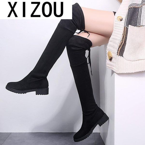 2020 new winter women's boots fashion lace-up square-heel over the knee boots pointed mid-heel thick warm suede women's, Black
2020 new winter women's boots fashion lace-up square-heel over the knee boots pointed mid-heel thick warm suede women's, Black