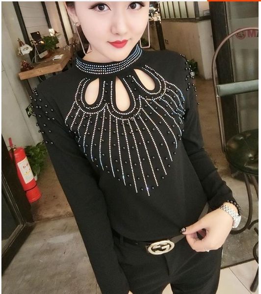 2020 autumn long sleeve hollow out black t-shirts women fashion shiny gemstones dancing t-shirts lady shiny bead work party, White
2020 autumn long sleeve hollow out black t-shirts women fashion shiny gemstones dancing t-shirts lady shiny bead work party, White
