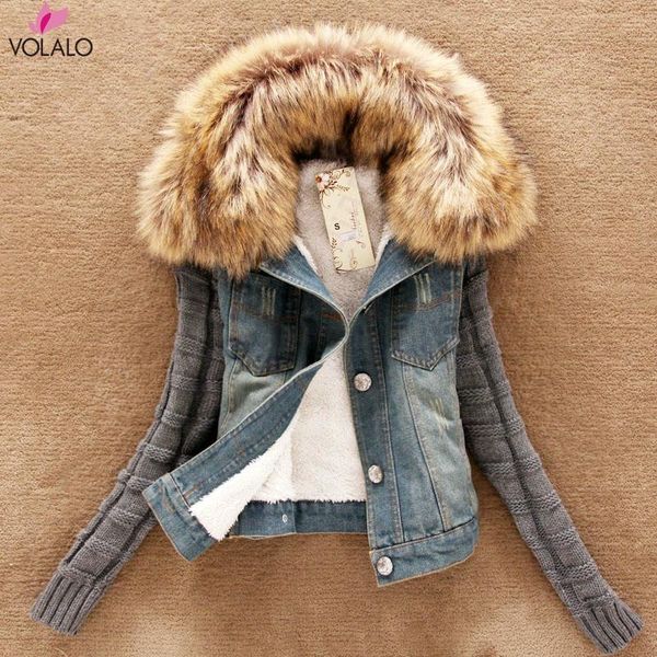 women winter thick jeans jacket faux fur collar fleece hooded denim coat female padded warm denim outwear dropshipping, Black;brown
women winter thick jeans jacket faux fur collar fleece hooded denim coat female padded warm denim outwear dropshipping, Black;brown