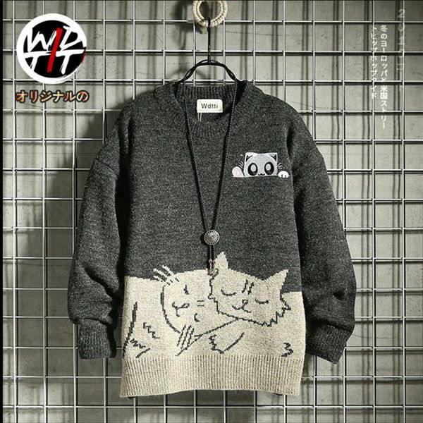 men's sweaters distressed knitted jumper streetwear mens hip hop casual pullover knitwear sweater, White;black
men's sweaters distressed knitted jumper streetwear mens hip hop casual pullover knitwear sweater, White;black