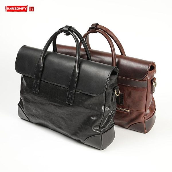 luxury genuine leather business men's handbag shoulder bag men cowhide diagonal briefcase 15.6" lapbags first layer leather
luxury genuine leather business men's handbag shoulder bag men cowhide diagonal briefcase 15.6" lapbags first layer leather