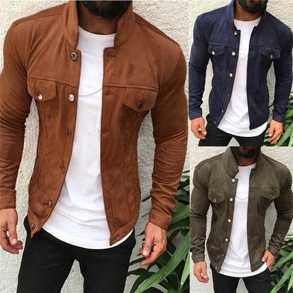 men faux suede slim multi-button work tool pocket jacket winter casual overcoat jacket overcoat outwear slim coats blouse, Black;brown
men faux suede slim multi-button work tool pocket jacket winter casual overcoat jacket overcoat outwear slim coats blouse, Black;brown