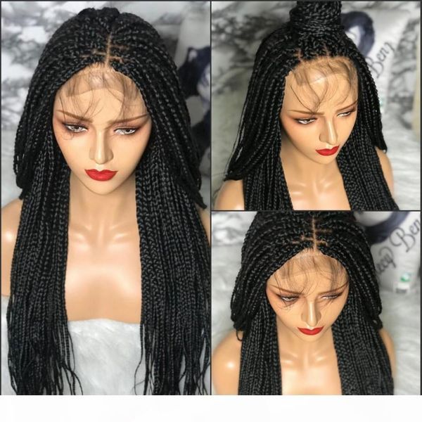 22inch long braided box braids wig with baby hair natural black synthetic braiding hair lace front wig for african black women
22inch long braided box braids wig with baby hair natural black synthetic braiding hair lace front wig for african black women