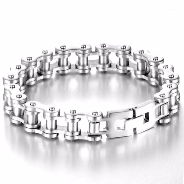 9" new fashion men's stainless steel motorcycle bike bicycle chain design bracelet silver color special gift1, Black
9" new fashion men's stainless steel motorcycle bike bicycle chain design bracelet silver color special gift1, Black